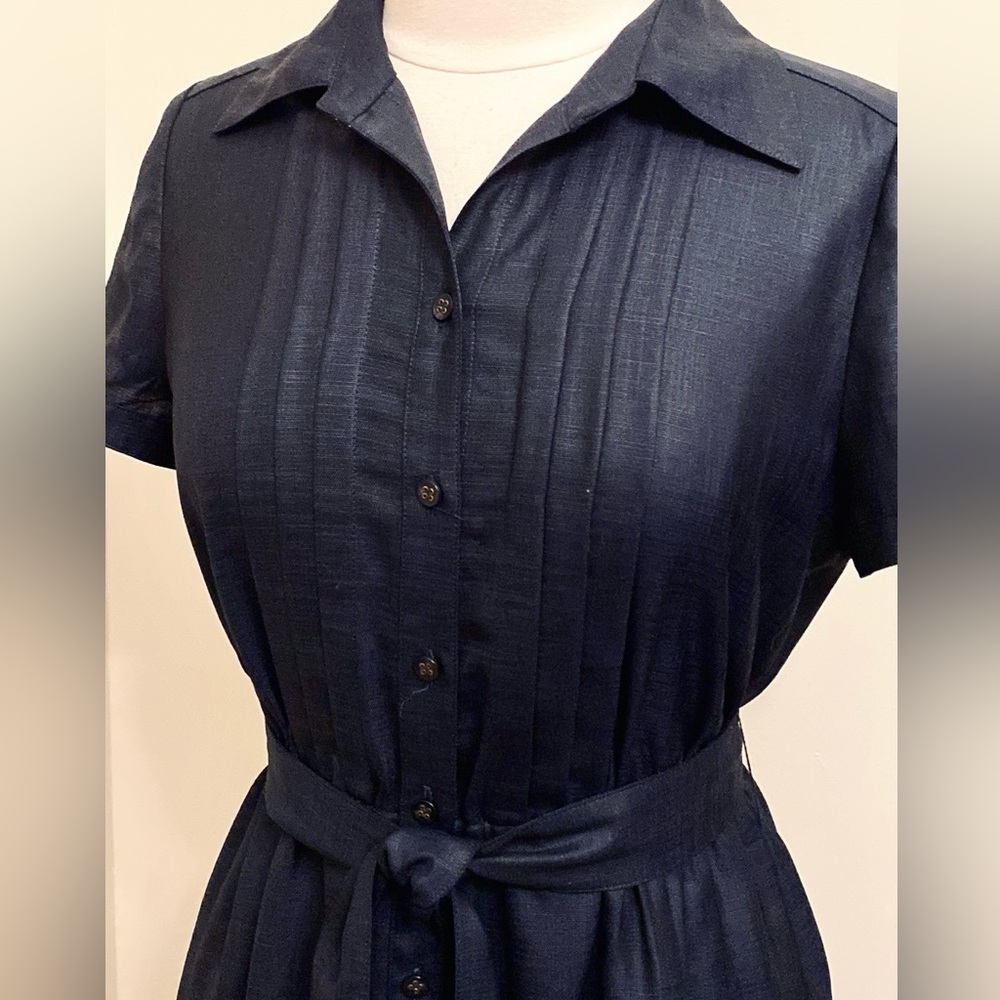 Leilian Original Japan Blue SZ 8 Elegant Quiet Luxury Minimalist Chic Dress - Picture 4 of 15